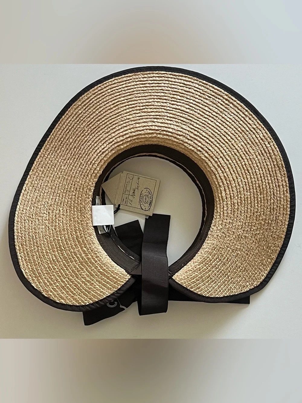 {Catarzi 1910} Brand New Packable Raffia Straw Visor
